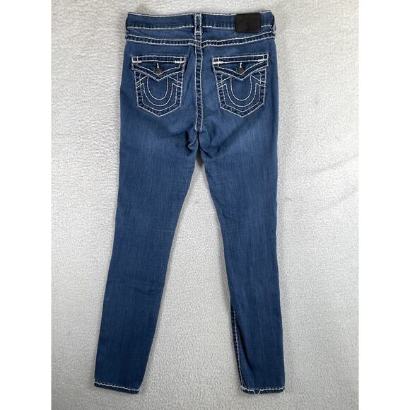 True Religion Jeans Womens 28 Jennie Curvy Low Rise Super Skinny READ/PUCKERING - Picture 2 of 16